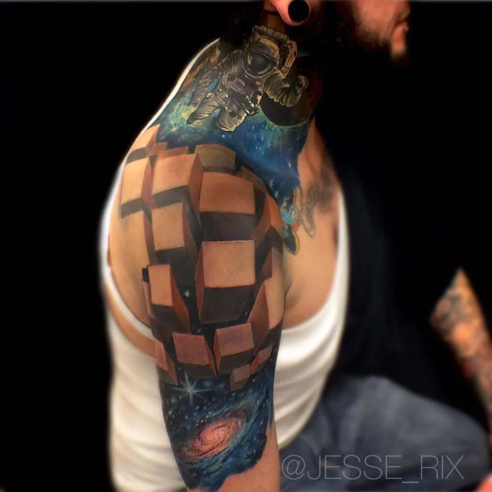 Tattoo artist Jesse Rix color surrealistic and realistic tattoo